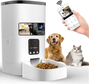PetPulse: Smart Companion Feeder - 6L Capacity, HD Cam, Voice Recorder, Timed Feeding, Dual Power, WiFi Control