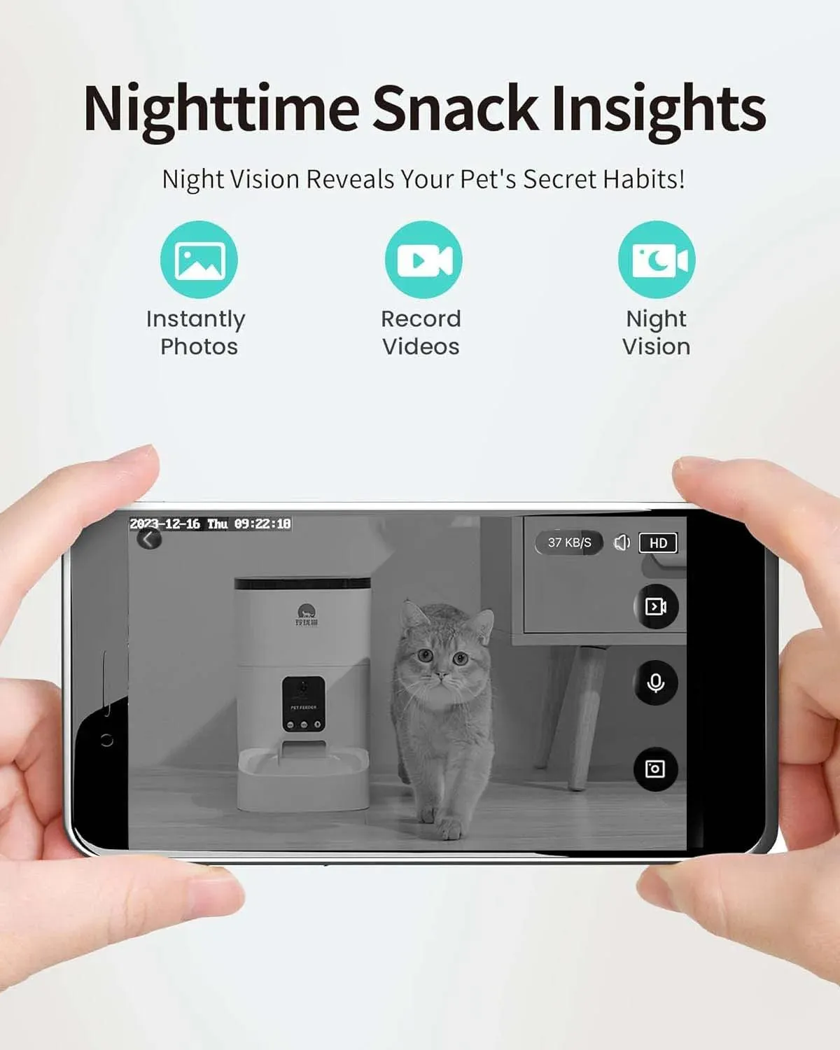 PetPulse: Smart Companion Feeder - 6L Capacity, HD Cam, Voice Recorder, Timed Feeding, Dual Power, WiFi Control