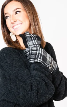 Plaid Pattern Touch Screen Gloves