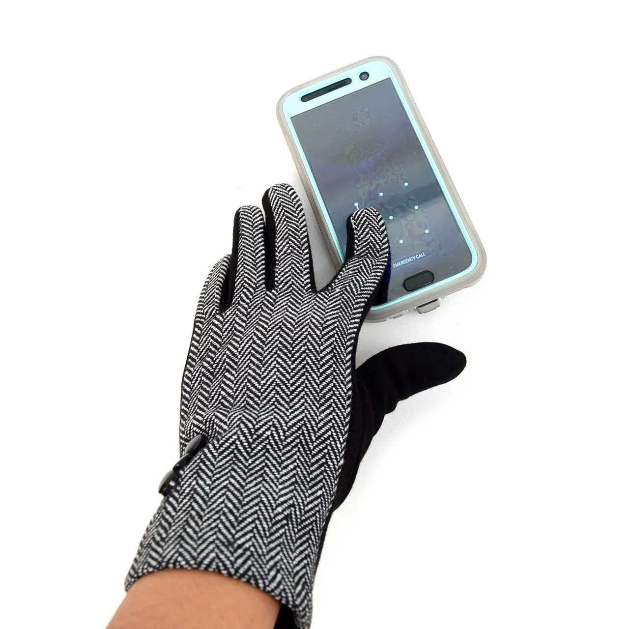 Pop of Plaid Touch Screen Gloves
