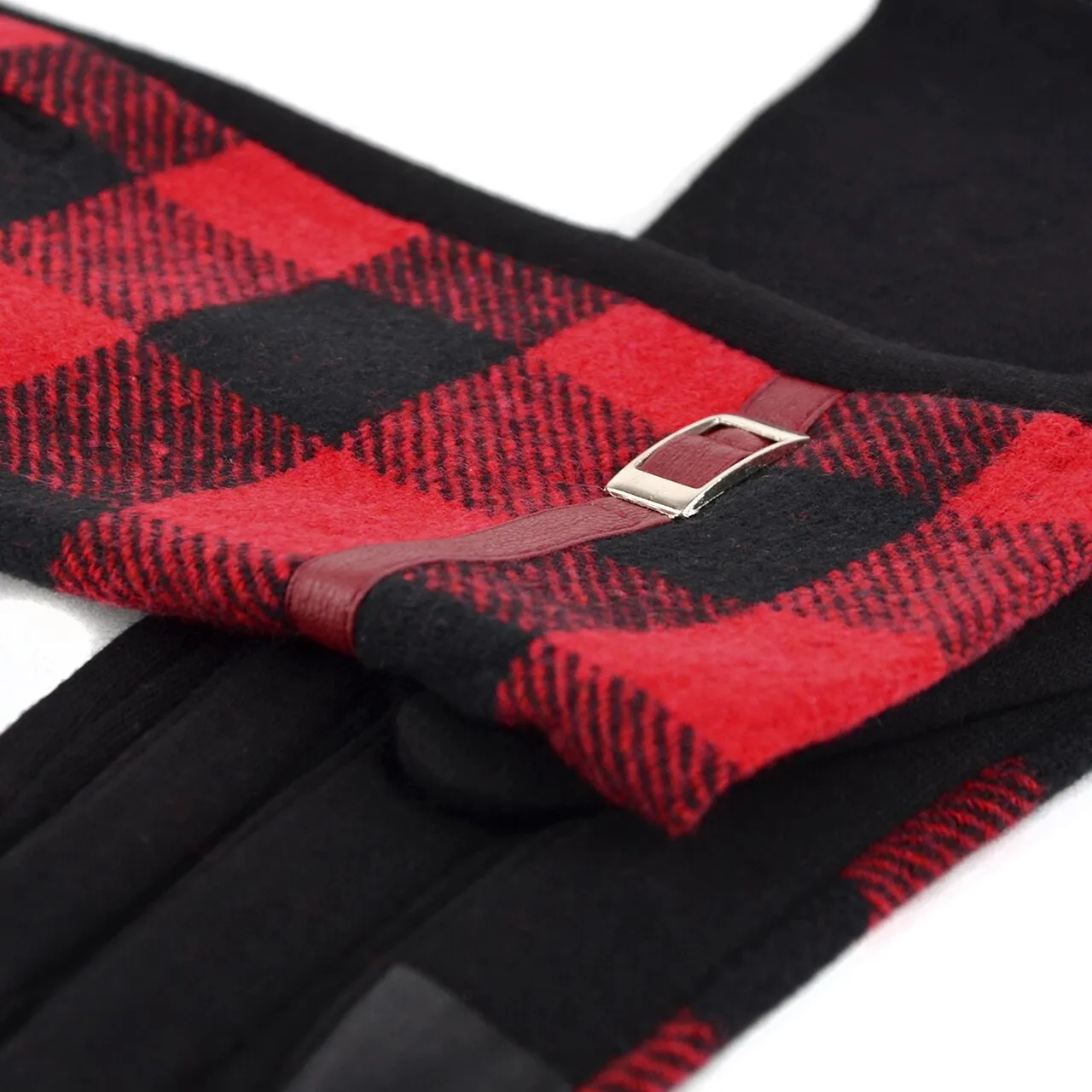 Pop of Plaid Touch Screen Gloves