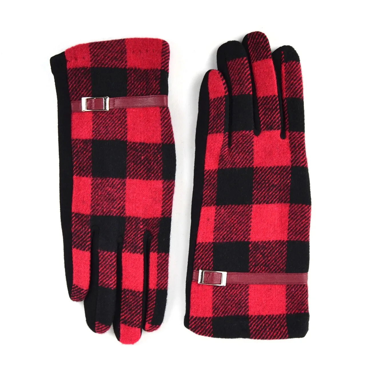 Pop of Plaid Touch Screen Gloves