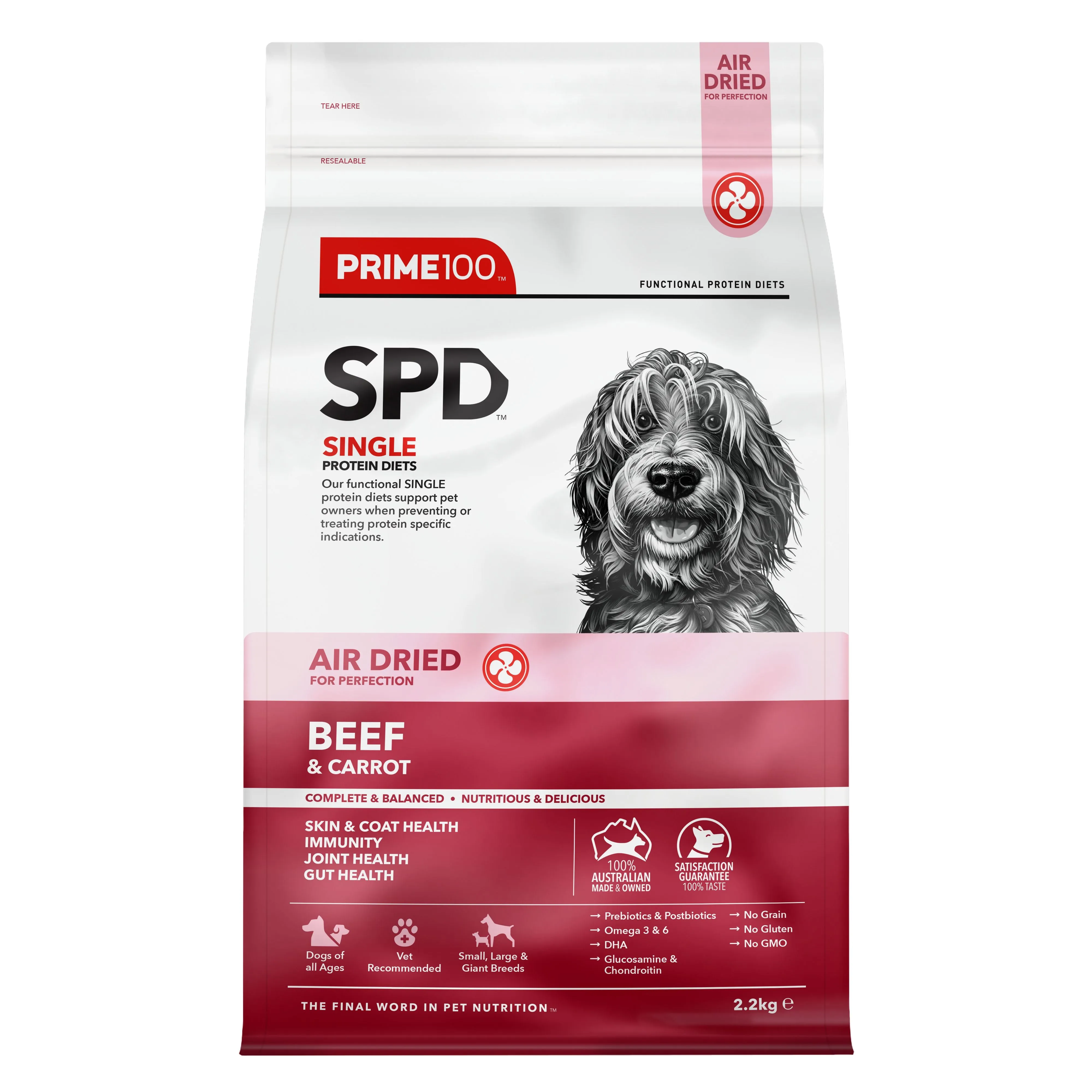 Prime 100 SPD Air Beef and Carrot Dog Food 2.2kg^^^