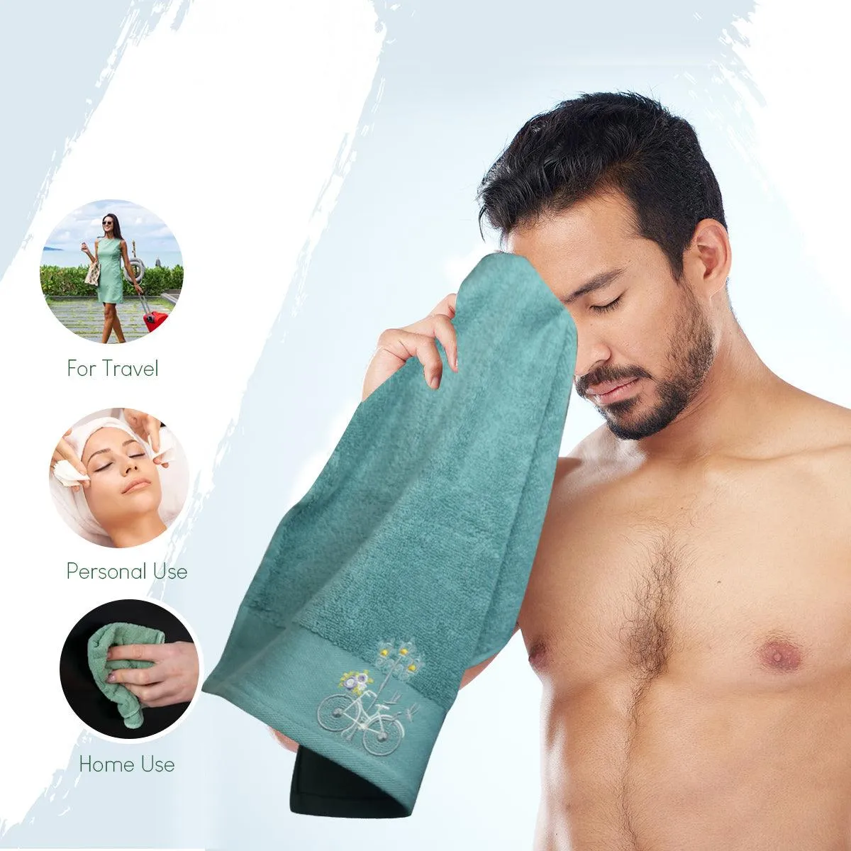 Rangoli Martin Hand Towel Set Of 2, 540 GSM | Ultra Soft & Highly Absorbent Towels