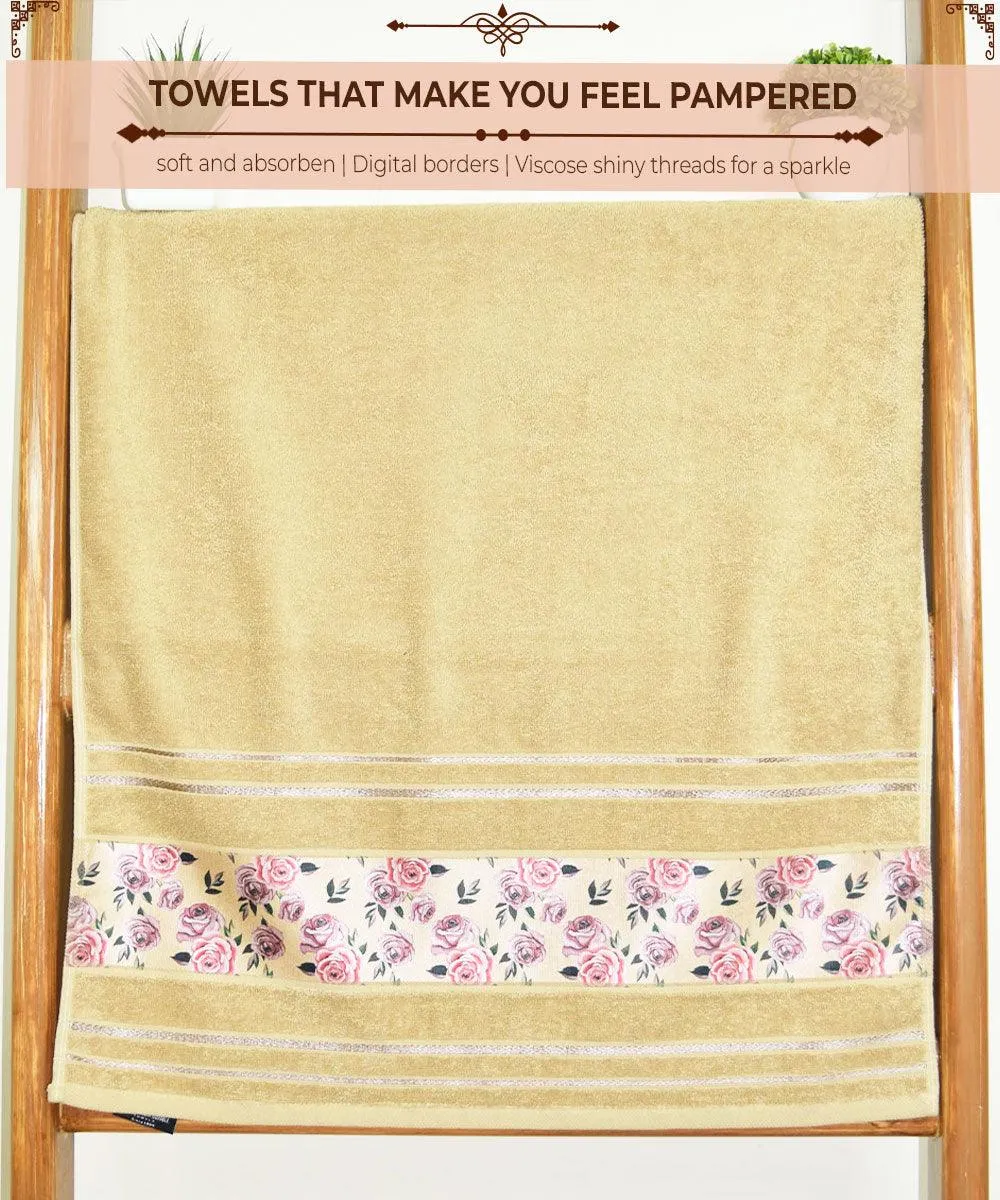 Rangoli Victoria 100% Cotton Bath Towel Set of 3 | Ultra Soft, Super Absorbent Luxurious Towels