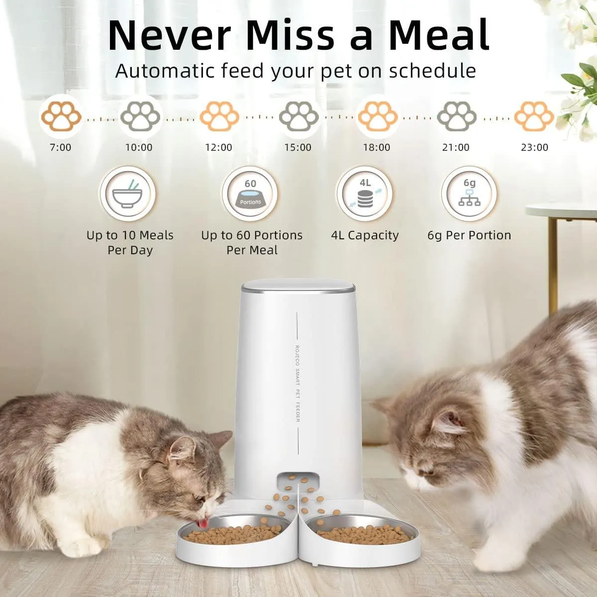 Smart Food Kibble Dispenser With Remote Control