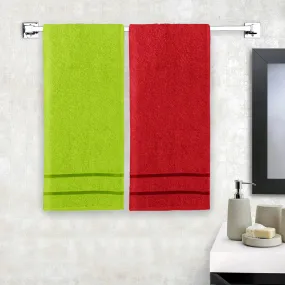 Story@Home 2 Units 100% Cotton Ladies Bath Towels - Green and Wine Red