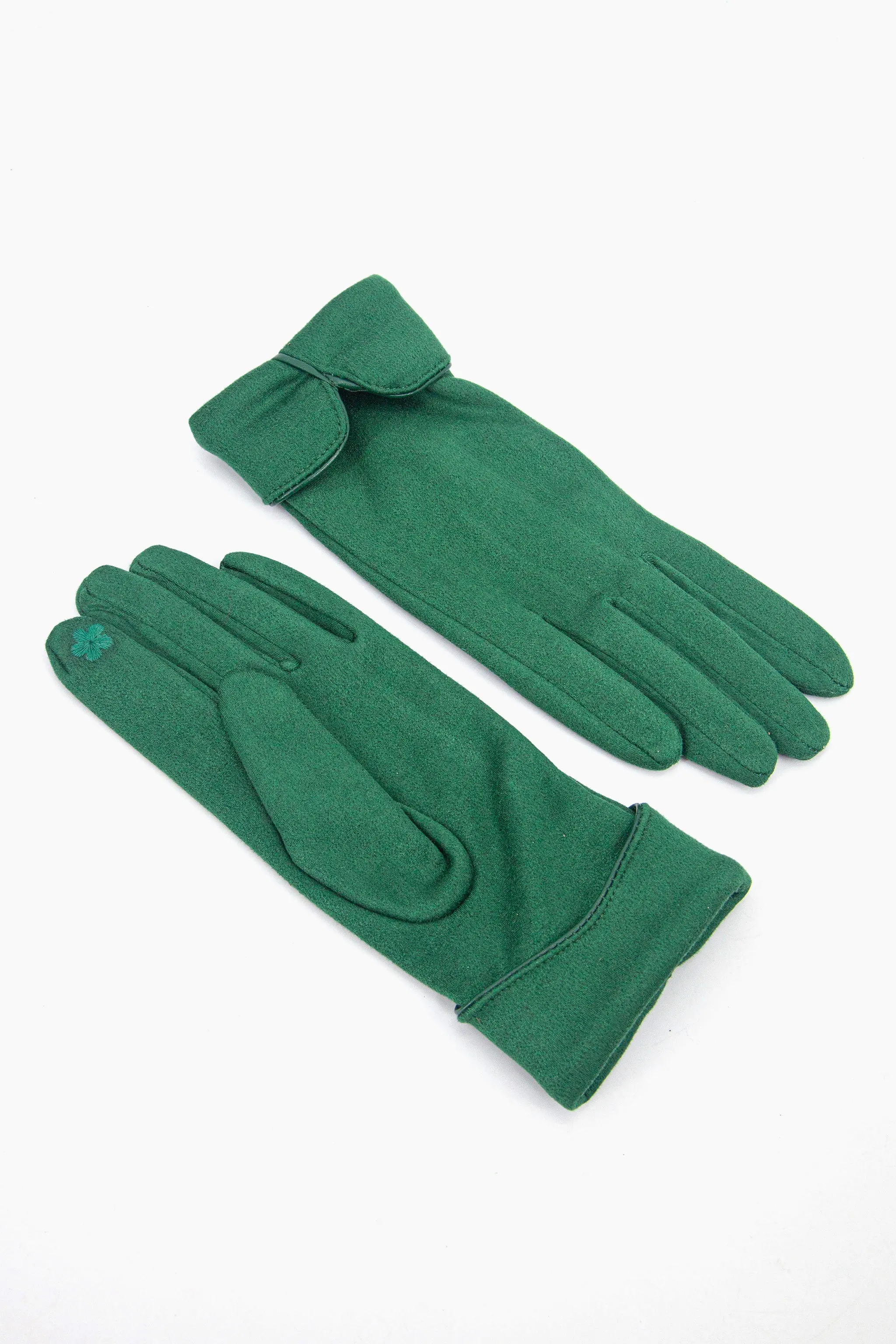 Tori Scalloped Cuff Gloves - Green