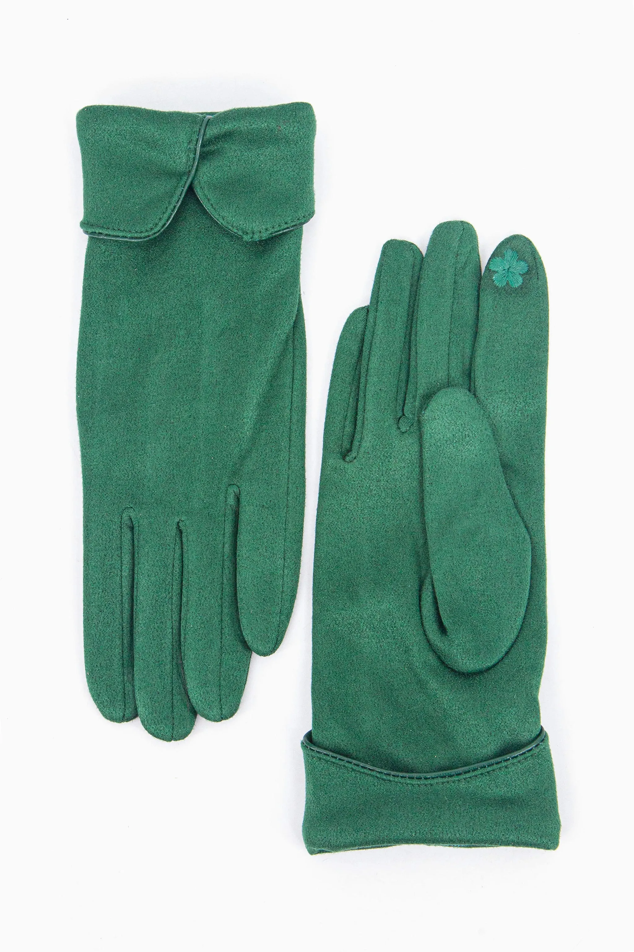 Tori Scalloped Cuff Gloves - Green
