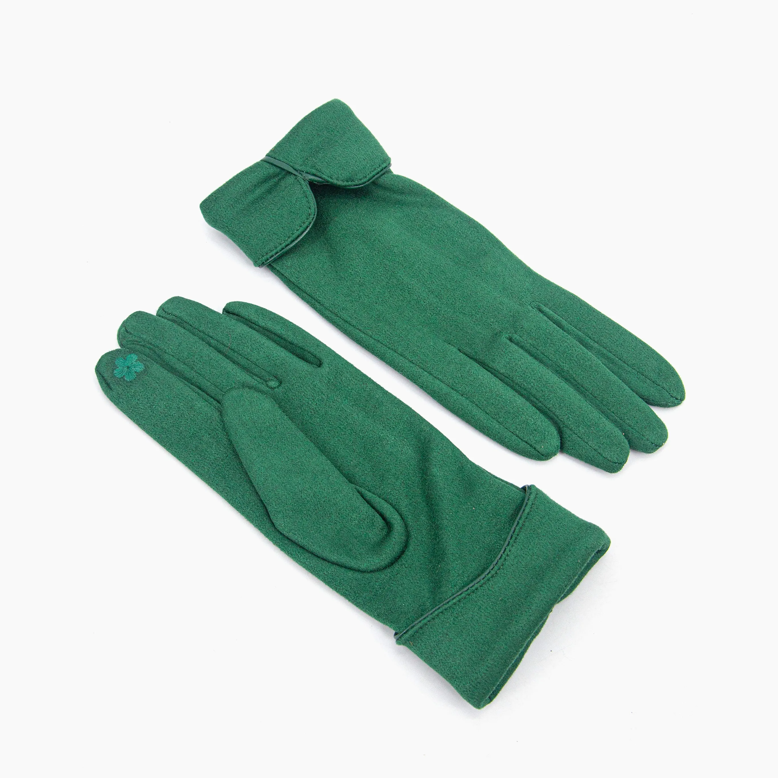 Tori Scalloped Cuff Gloves - Green