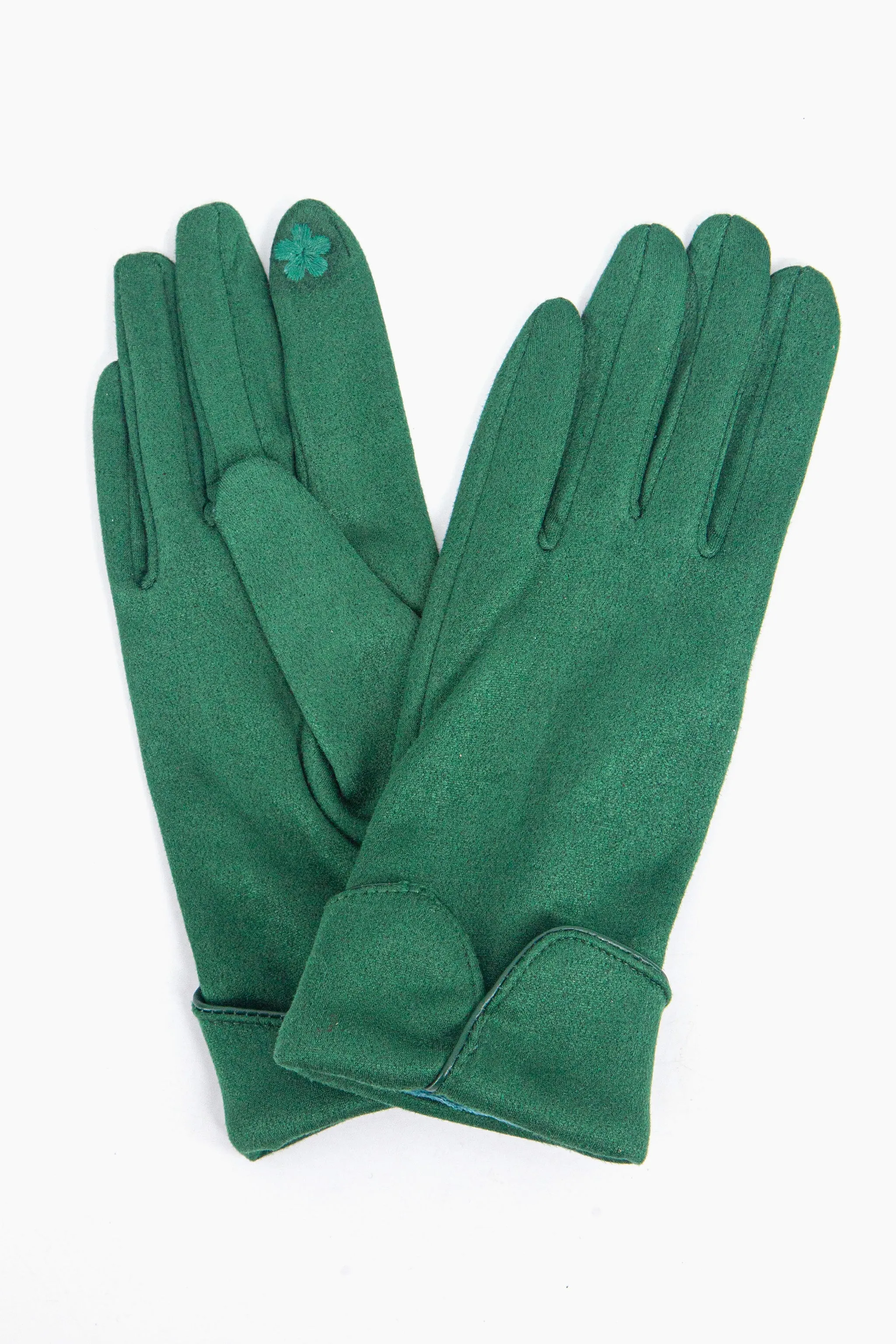 Tori Scalloped Cuff Gloves - Green