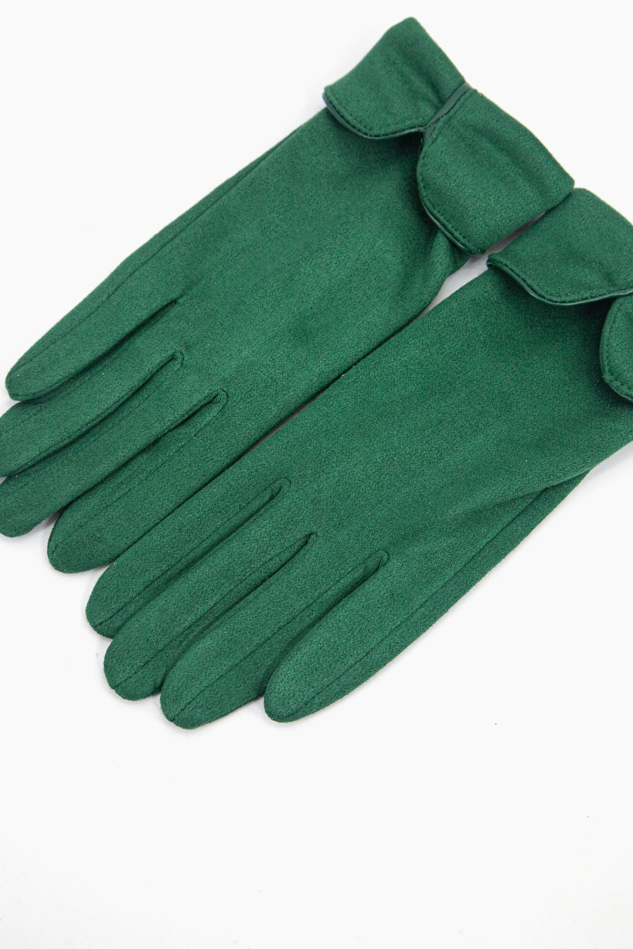 Tori Scalloped Cuff Gloves - Green