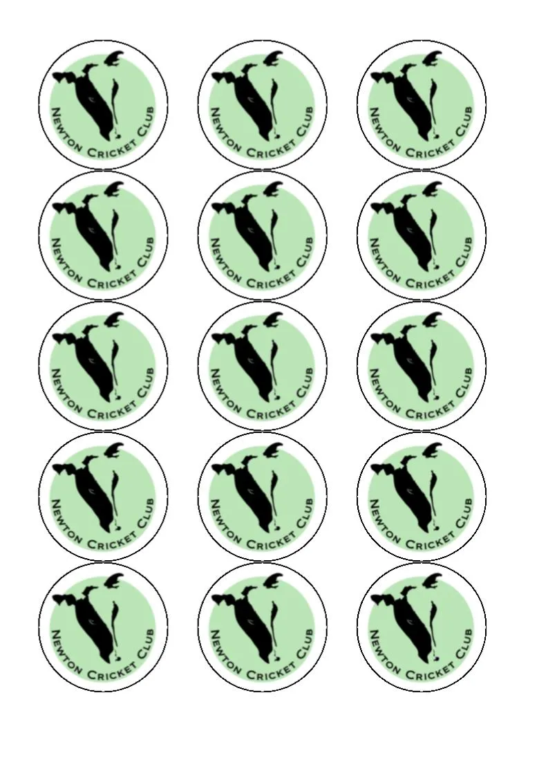 Upload your own cricket club logo - edible cupcake/cake toppers