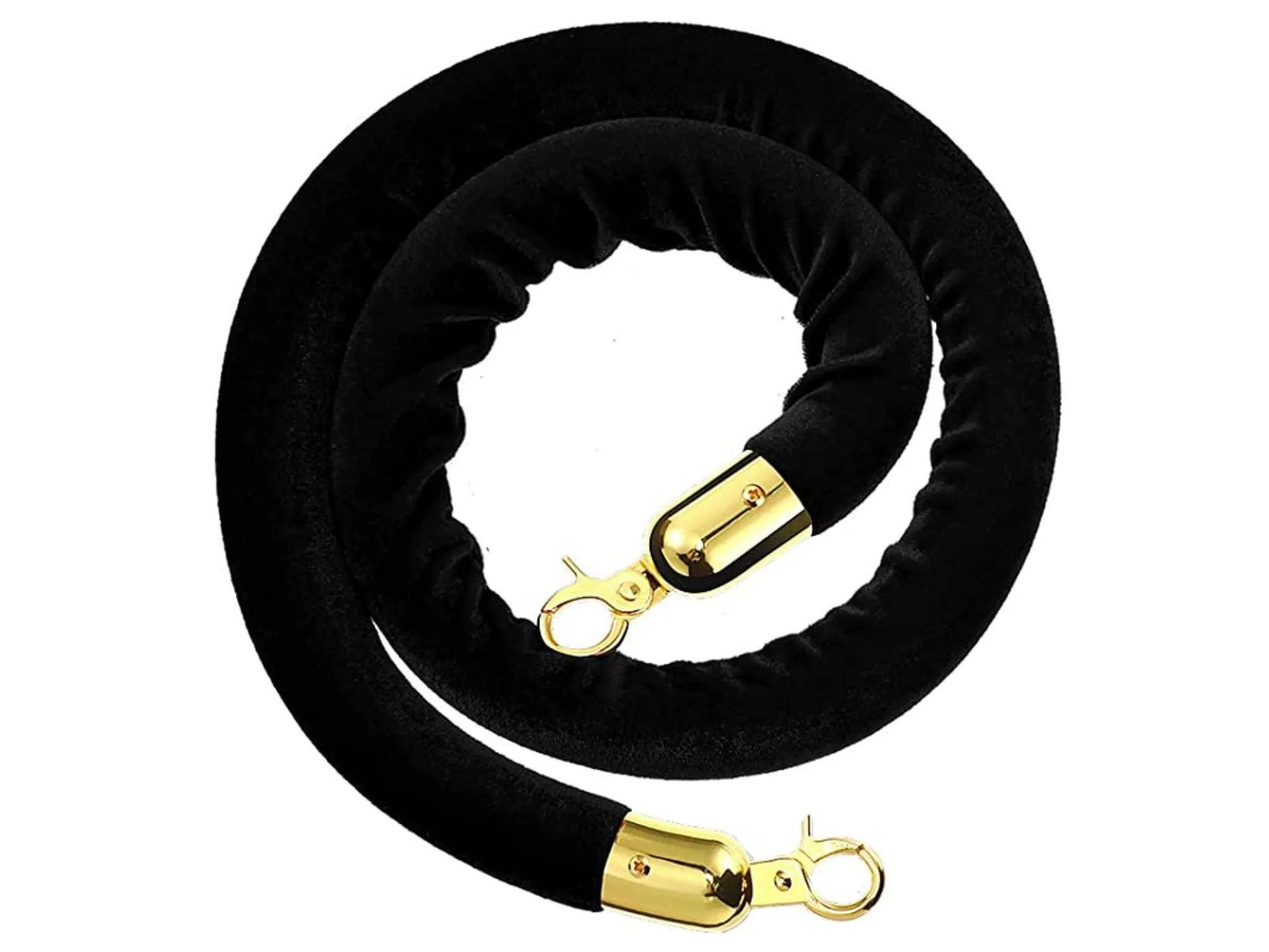 VELVET ROPE w/ GOLD CLASP - BLACK | 5FT