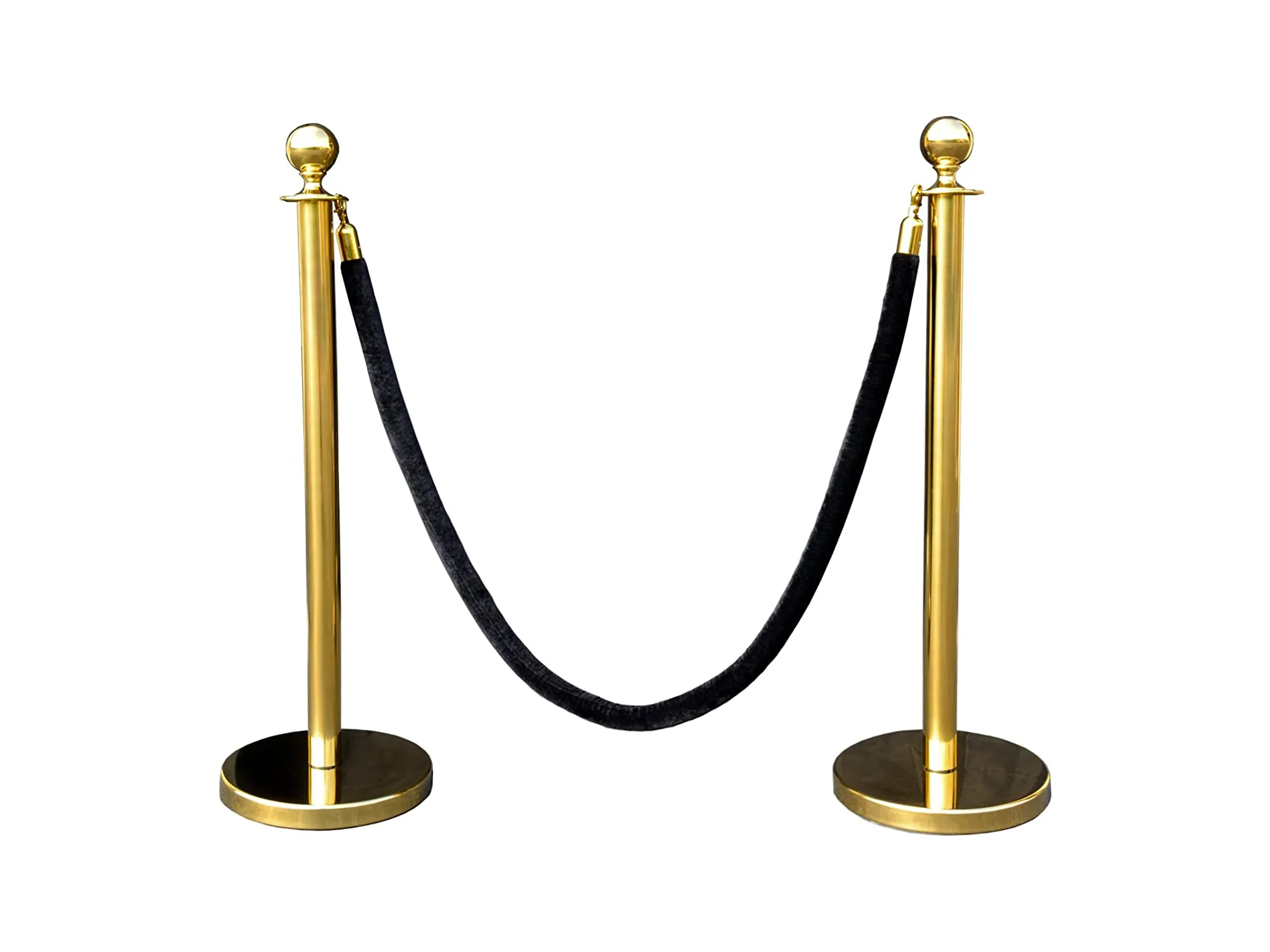 VELVET ROPE w/ GOLD CLASP - BLACK | 5FT