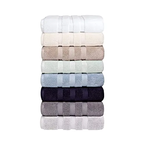 Vivendi 8-Piece Towel Set, 100% Cotton, Infinity Zero Twist (4 Bath Towels, 2 Hand Towels, 2 Wash Towels) Super Soft, Highly Absorbent Towels for Bathroom (Spa Blue)