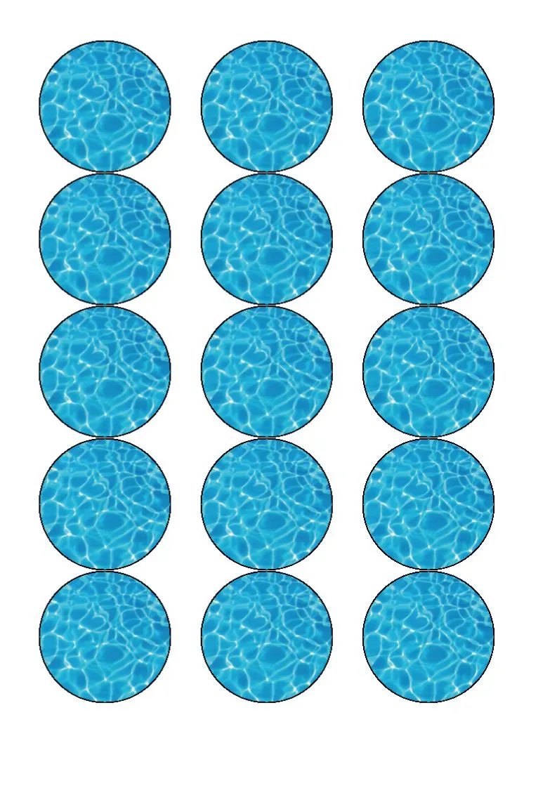 Water effect edible cupcake/cake toppers