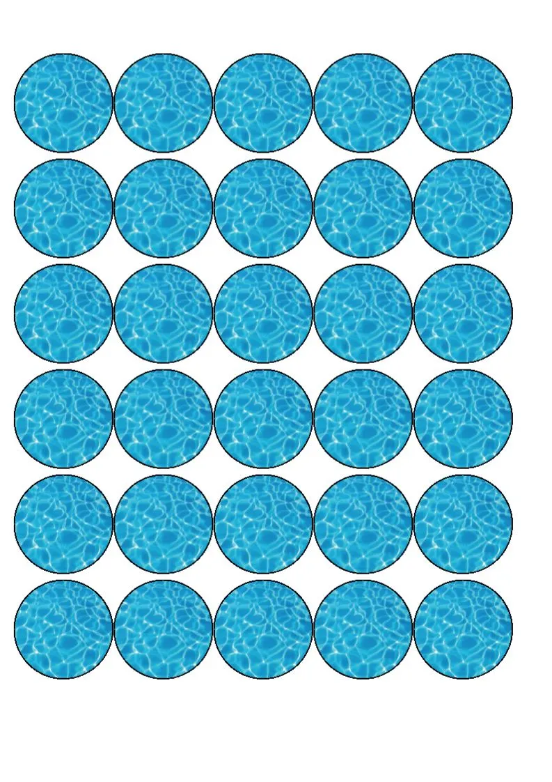 Water effect edible cupcake/cake toppers